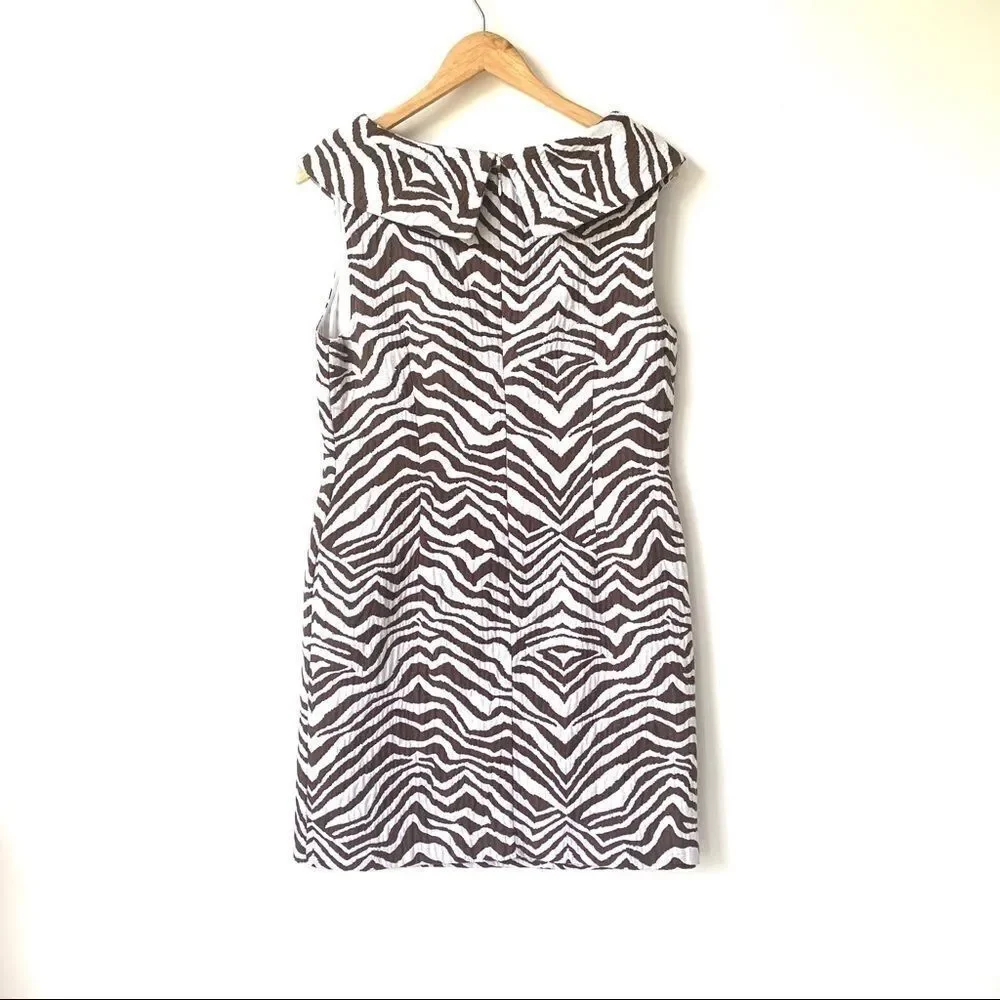 DANA BUCHMAN COTTON BLEND ZEBRA PRINT DRESS